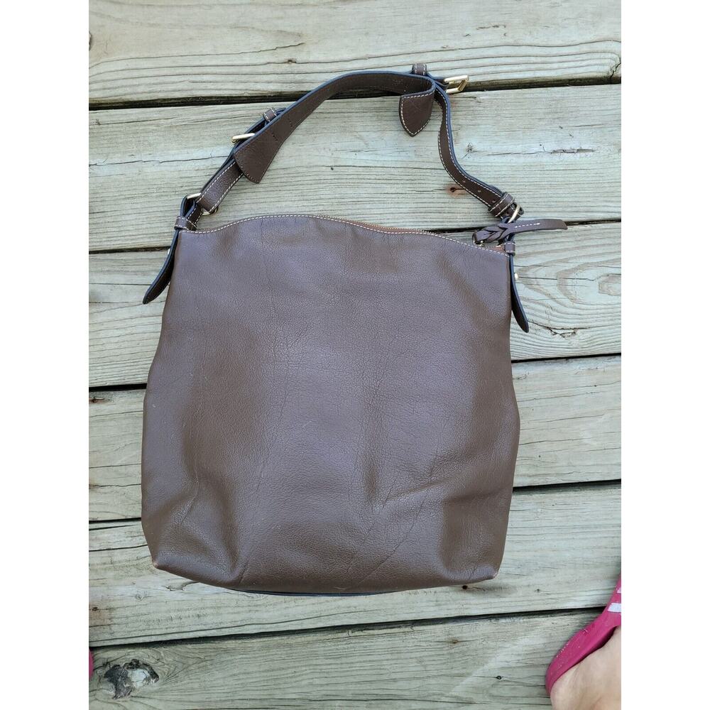 Vintage Dooney And Bourke Brown Leather Handbag Shoulder Bag Purse